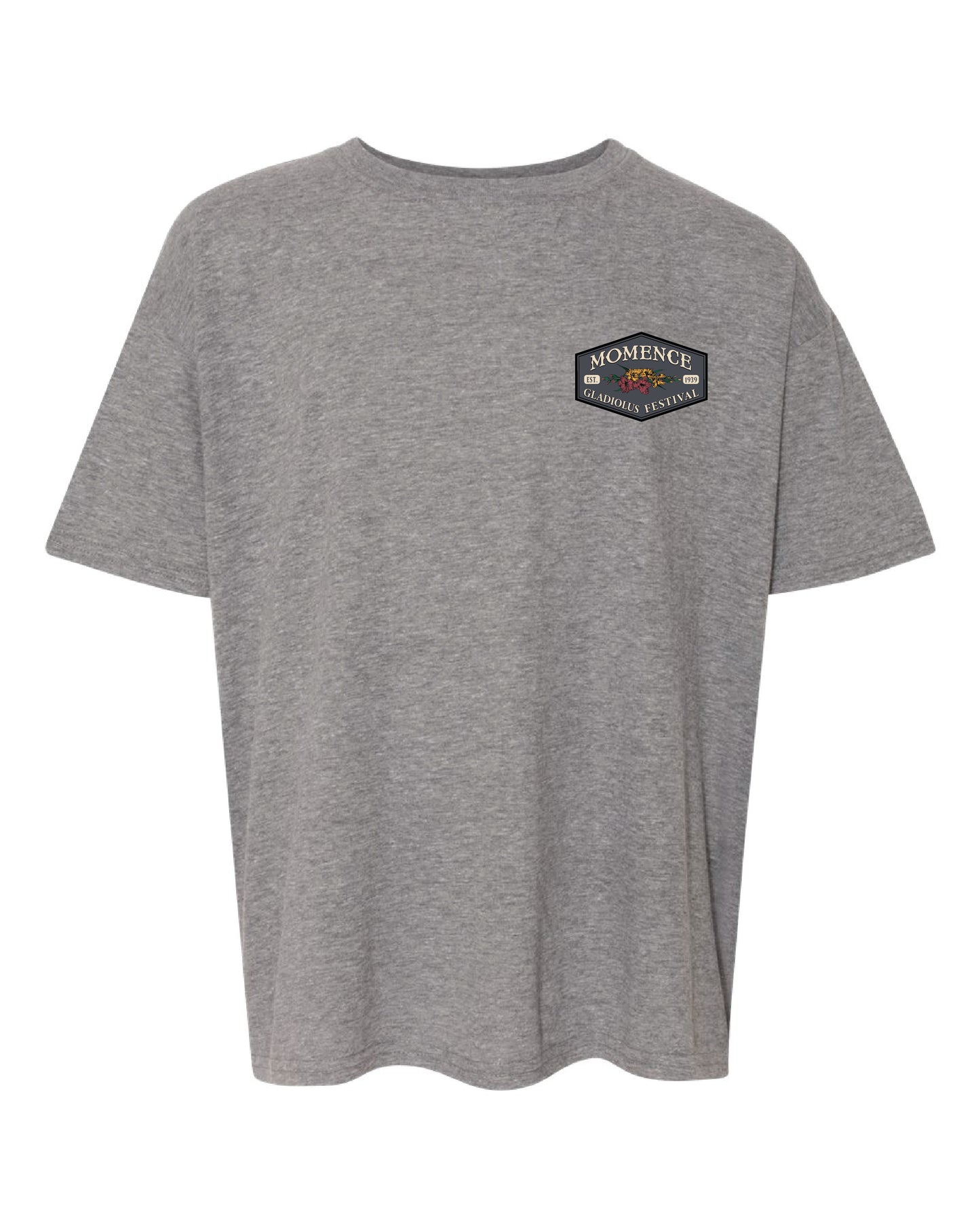 Youth Graphite Heather - Short Sleeve Tee - Left Chest Design