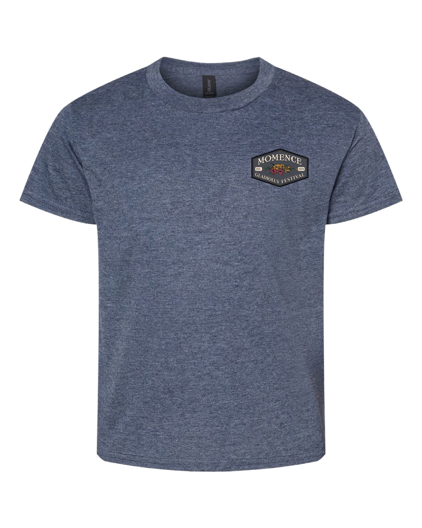 Youth Heather Navy - Short Sleeve Tee - Left Chest Design