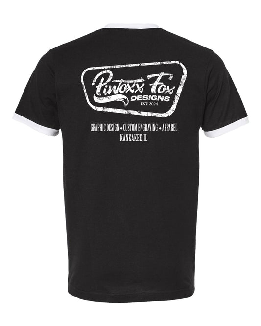 Vintage Inspired Ringer Tee - Left Chest and Back Design