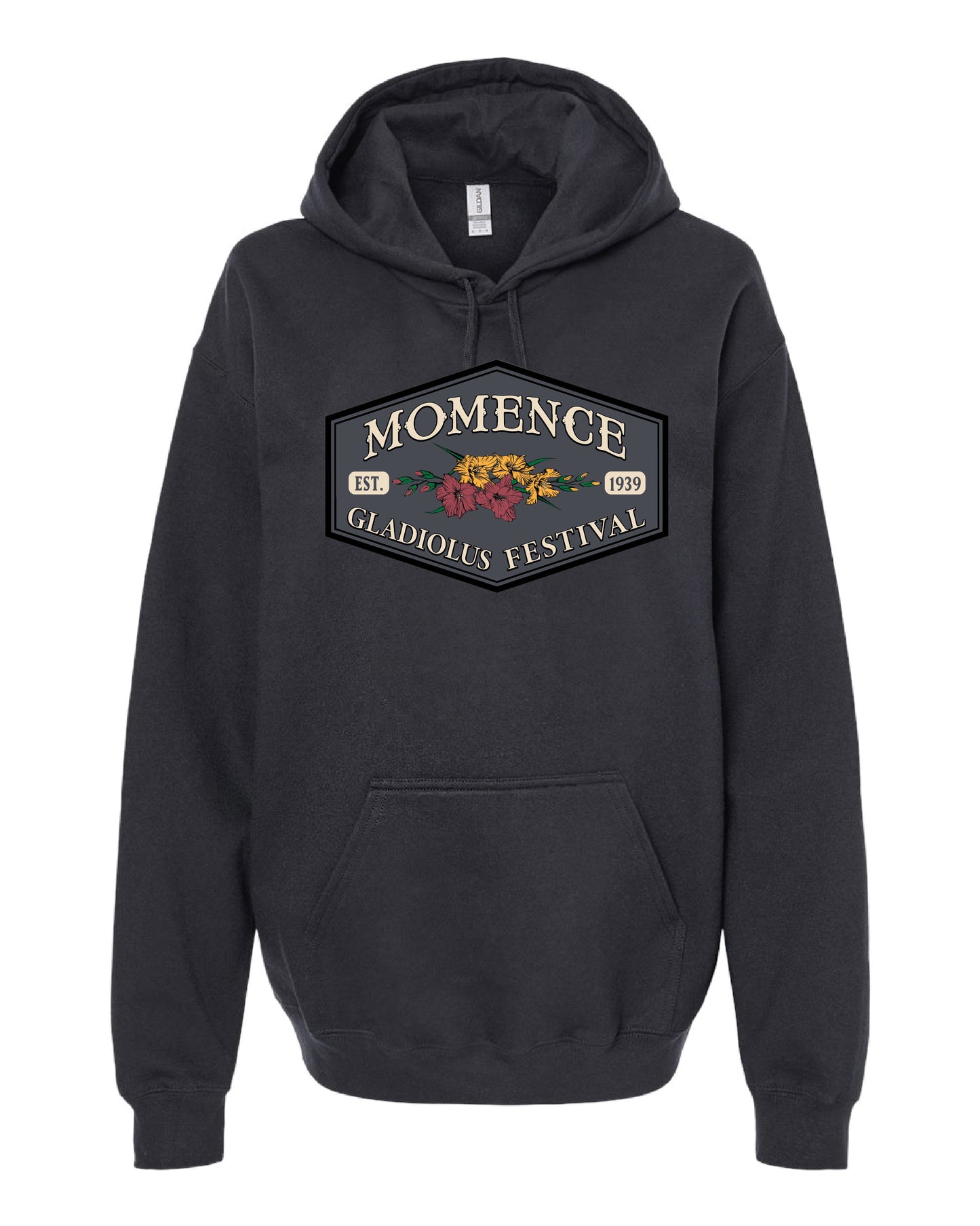 Adult Black - Hooded Sweatshirt - Full Front Design