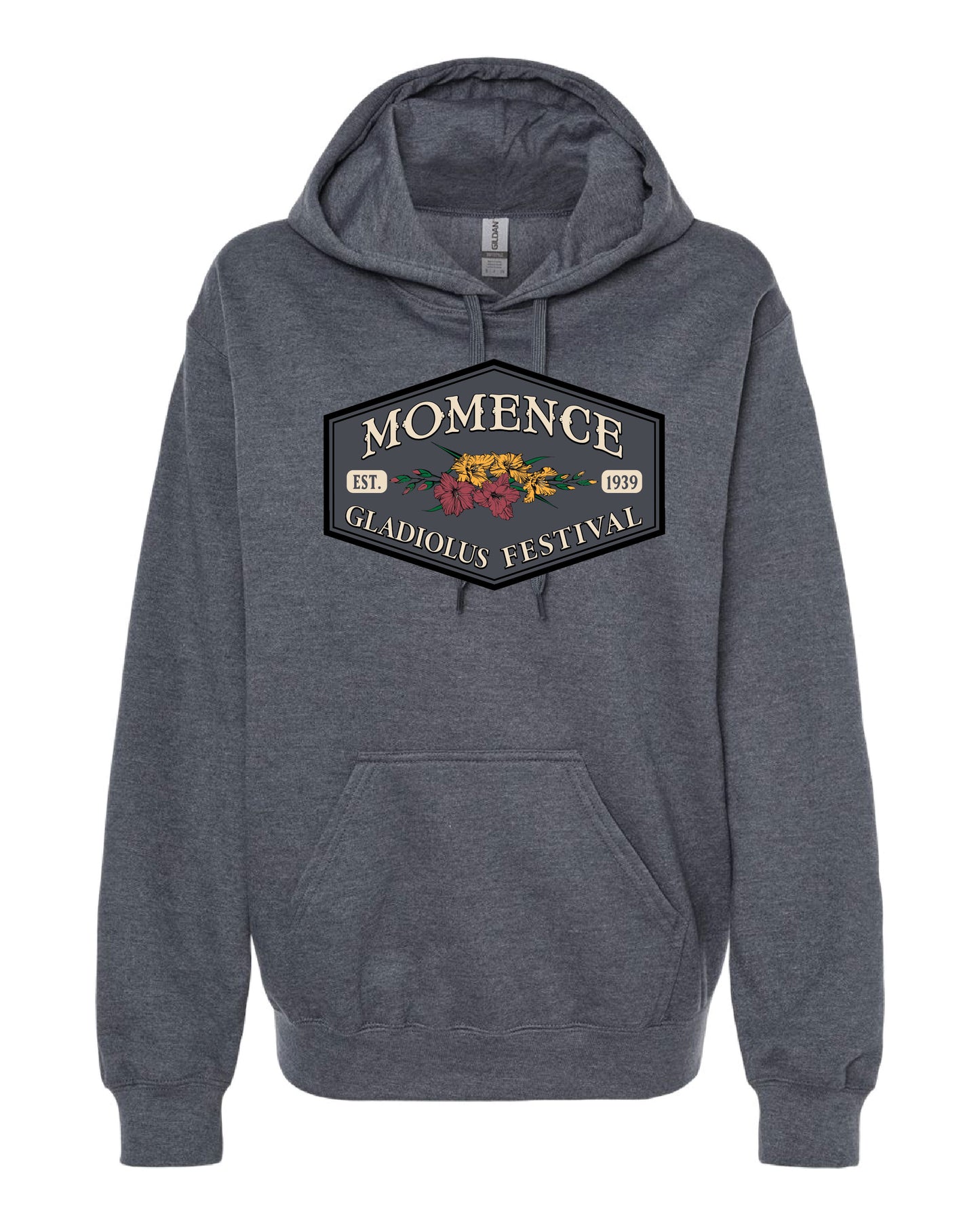 Adult Dark Heather Grey - Hooded Sweatshirt - Full Front Design