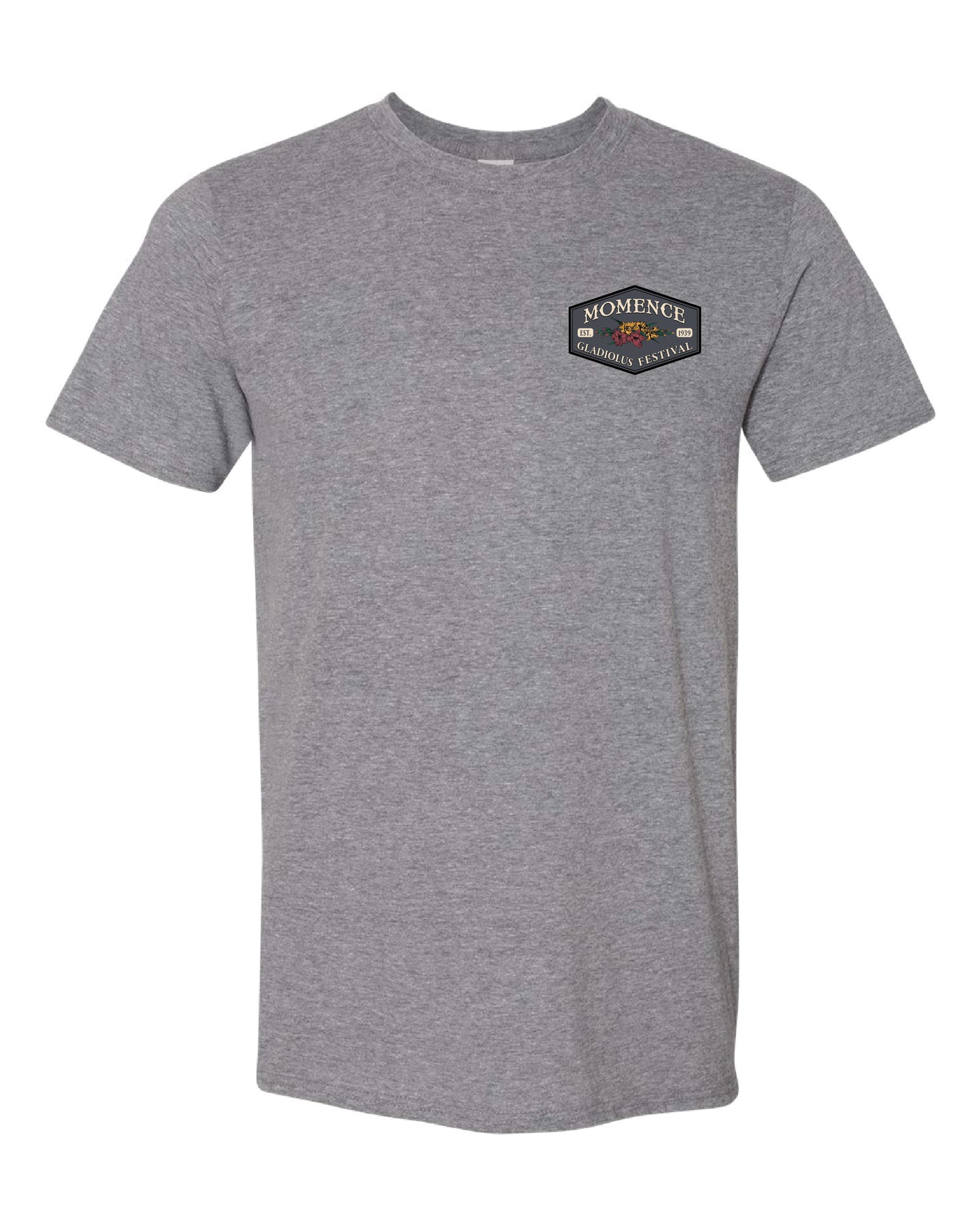 Adult Graphite Heather - Short Sleeve Tee - Left Chest Design