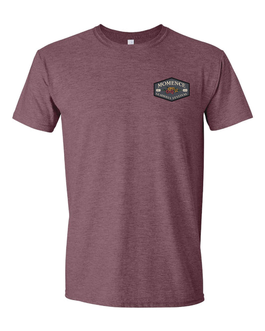 Adult Heather Maroon - Short Sleeve Tee - Left Chest Design