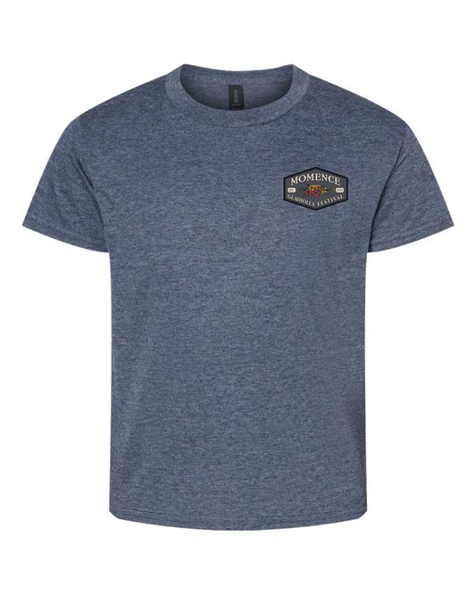 Youth Heather Navy - Short Sleeve Tee - Left Chest Design