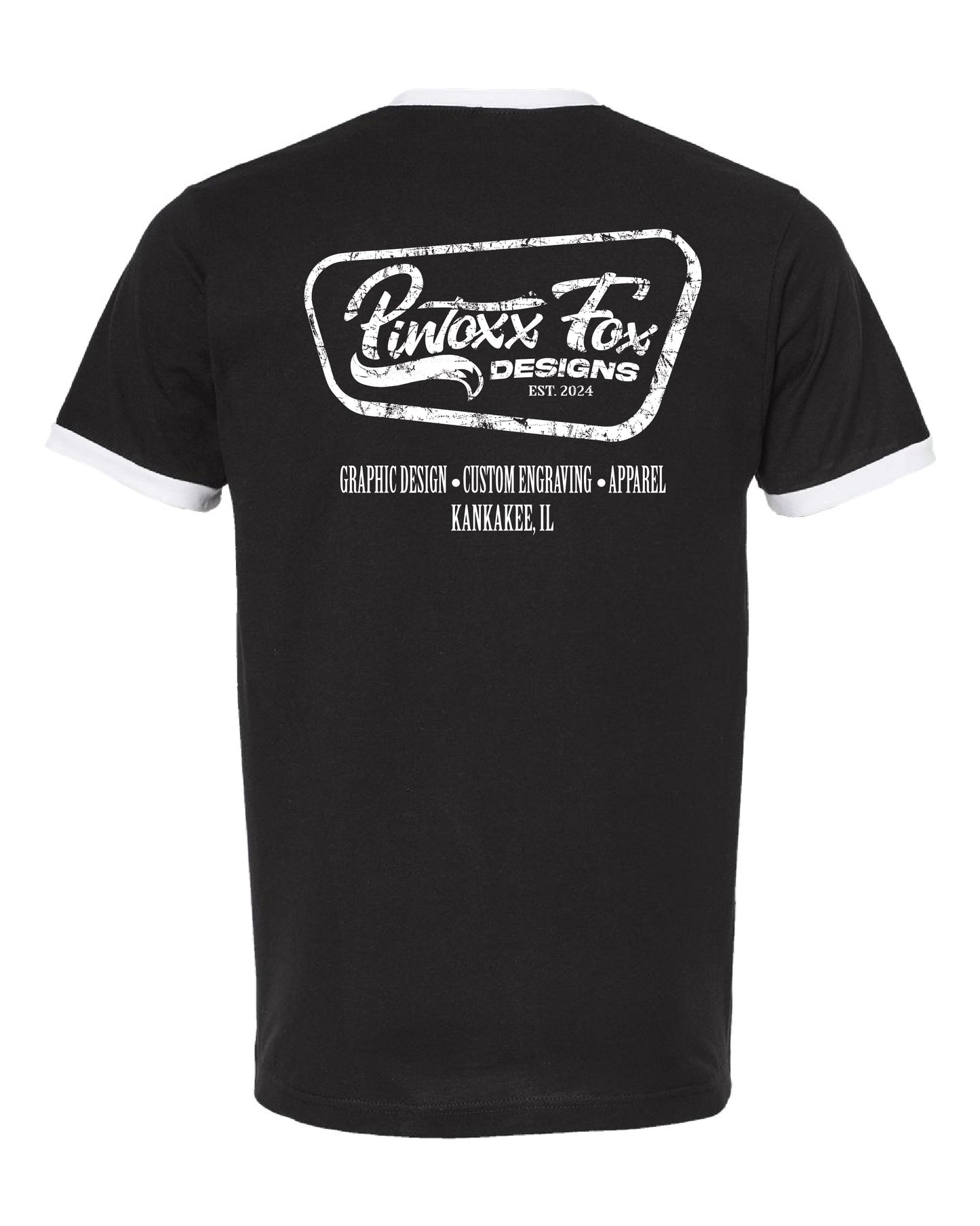 Vintage Inspired Ringer Tee - Left Chest and Back Design